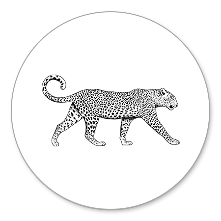 Leopard zwart/wit